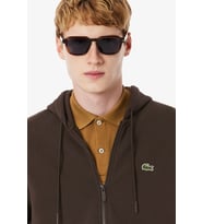 Lacoste Men's Classic Fit Full Zip Hoodie Sweatshirt Erkek Ayarlanabilir Kapüşonlu Organik Pamuk Sweatshirt Kahverengi