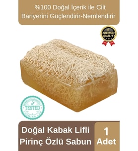 Organik Ferah Koku Cilt Bariyerini Güçlendirir Nemlendirir %100 Doğal Kabak Lifli Pirinç Özlü Sabun