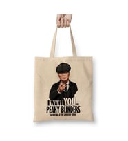 Peaky Blinders 01 Beyaz Bez Çanta Uzun Saplı Alışveriş Çantası Plaj Çantası