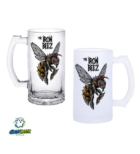Iron Beez Kulplu Bira Bardağı Buzlu veya Şeffaf Seçenekli 0298