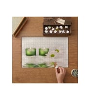 Yeşil Mumlar- Meditasyon- Rahatlama Tasarımı 240 parça Ahşap Puzzle Ahşap Kutuda MP00211