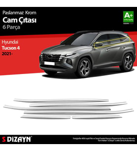 Hyundai Tucson Uyumlu 4 Krom Cam Çıtası 6 Parça. 2020 Üzeri Parça (Karışık)