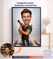 Kişiye Özel Çerçeveli Kuaför Karikatür,Kişiye Özel Çerçeveli Tablo,Kuaför Hediyesi