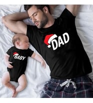 Yılbaşı Kostümü Dad Baby 2023 Tshirt Zıbın (Siyah)