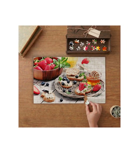 Meyveli Kahvaltı Tasarımı 240 parça Ahşap Puzzle Ahşap Kutuda MP04178