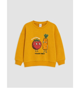 LC WAIKIKI Sarı Baskılı Erkek Çocuk Sweatshirt