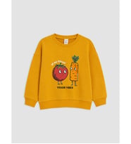 LC WAIKIKI Sarı Baskılı Erkek Çocuk Sweatshirt