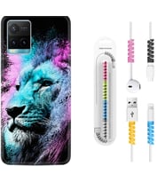 Vivo Y11S Y21S Y20 Y20S Y70 Kılıf Kablo Koruma Spiral Silikon Pink Blue Leon 1603