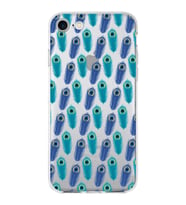 PrintiFy Apple  iPhone 7 ile Uyumlu 1mm Slim Fit Nazar Boncuğu 4 Baskılı Şeffaf  Kılıf