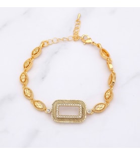 Altın Kaplama İmitasyon Gram Çerçeve Bileklik BLK-1264 (Gold)