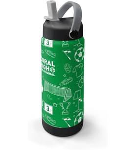 Lexroo 650 ml Erkek Çocuk Yeşil Futbol Baskılı Çelik Suluk/Matara (Pipetli) 38329