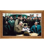 EV İŞYERİ OFİS İÇİN ALTIN ÇERÇEVELİ PASPARTULU TABLO S84