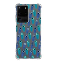 PrintiFy Samsung Galaxy S20 Ultra Uyumlu Nazar Boncuğu 4 Baskılı Şeffaf Köşe Korumalı Antişok Kılıf