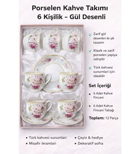 CVS 6 kişilik 12 Parça Çay Nescafe Fincan Takımı - DN 41113