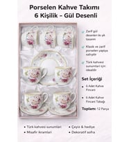 CVS 6 kişilik 12 Parça Çay Nescafe Fincan Takımı - DN 41113