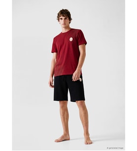 LC WAIKIKI Kırmızı Galatasaray Baskılı Erkek Şortlu Pijama Takımı