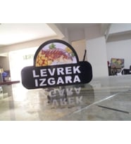 Levrek Izgara Yazılı Tabela 3D Led Neon Etkili Işıklı Tabela 30X45 CM Tek Taraflı