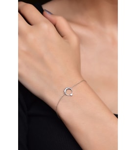 Papatya Silver 925 Ayar Gümüş Rodyum Kaplama Ayyıldız Bileklik