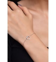 Papatya Silver 925 Ayar Gümüş Rodyum Kaplama Ayyıldız Bileklik