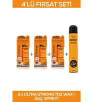 Fontenay Saç Şekillendirici Pudra Toz Wax Ultra Strong Turuncu X3 +  Saç Spreyi 400ml 4'Lü Set 3