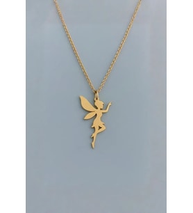 Kişiye Özel Şık Tinkerbell Peri Kolye 925K Gümüş (Gold)