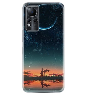 INFINIX Note 11 Pro Note 10 Hot 9 Play Kılıf Desemli Silikon Ay ve Kız 1720