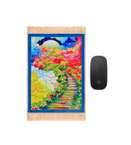 Bursa İpek Mavi Gökyüzü Dekoratif Küçük Halı Mousepad
