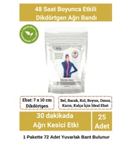 İlla Life Dikdörtgen Büyük Yakı Bandı 10x7 Cm 25'li Paket Kinesio En İyi Kinezyo Etkili Bant
