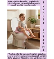 Dayanıklı Sert Plastik Çocuk Tuvalet Eğitimi Kaymaz Taban Hijyenik Renkli Kulplu Klozet Adaptörü