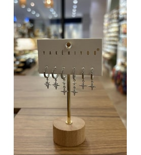 Yakemiyou Silver Yıldızlar Altılı Küpe