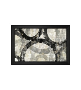 Soyut Şekiller Motifli Kanvas Tablo 80 x 110 cm Siyah Çerçeve