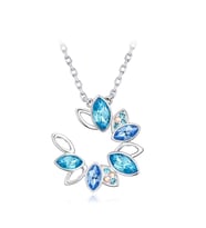 Monemel Swarovski Taşlı Mavi Krıstal Kolye Sevgililer Günü Hediyesi Yeni Yıl Hediyesi - Yılbaşı Hediyesi