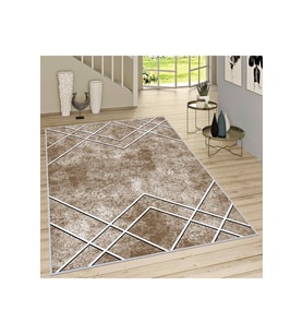 Rovigo Home Dijital Baskı Yıkanabilir Kaymaz Taban Salon Halısı RVG1669  50x80 cm (Siyah)