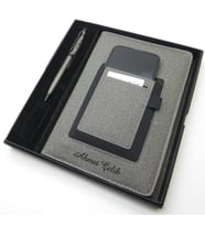 İsme Özel Füme Kanguru Defter & İsme Özel Metal Kalem Seti (Öğretmenler Günü veya başka bir mesaj işlenebilir) (Karışık)