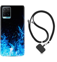 Vivo Y11S Y21S Y20 Y20S Y70 Kılıf Boyun Askılı Silikon Blue Fire 1678