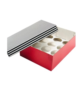 22x30x10 Düz Kapaklı 12'li CupCake Kutusu (10 Adet)