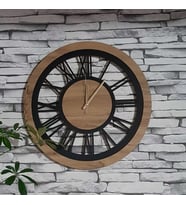 Kişiye Özel Dekoratif Ahşap Duvar Saati 50 cm