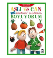Aslı ve Can ile Çıkartmaları Yapıştırıyor, Boyuyorum - Meyveler, Sebzeler
