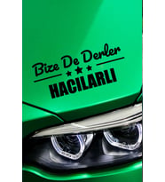 Kayseri Hacılar Siyah Araç Sticker  Kayseri Bize De Derler  Hacılarlı 40x15 cm Oto Sticker