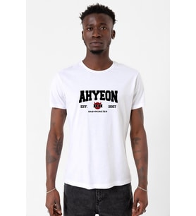 Ahyeon Babymonster Est Beyaz Erkek Bisikletyaka Tshirt