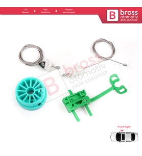 Fiat Punto MK2 188 188AX 1999-2005 3/5 Kapı 0046536311 İçin Ön Sağ Kapı Cam Kriko Tamir Seti