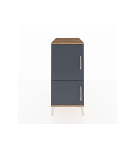 Kronos Komodin 3 Raflı 2 Kapaklı 44x59x96 Çam-Antrasit