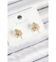 Pirinç Zirkon Taşlı Yıldız Model Gold Renk Çocuk Küpe TJ-BKP11193