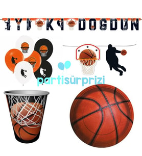 Basketbol Teması Parti Seti 8 Kişilik