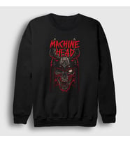 Presmono Unisex Siyah Warrior Machine Head Sweatshirt 162519tt