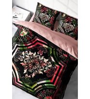 Lastikli Çarşaflı %100 Pamuk Saten Çift Kişilik Nevresim Takımı Roses Pattern