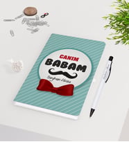 BK Gift Kişiye Özel Canım Babam Tasarımlı Beyaz Defter Kalem Seti - Model 2