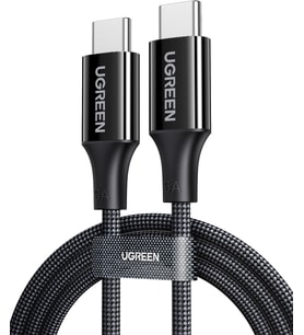 USB-C 100W 5A QC PD Örgülü Hızlı Şarj Kablosu, 1 Metre, Siyah, 65249