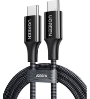 USB-C 100W 5A QC PD Örgülü Hızlı Şarj Kablosu, 1 Metre, Siyah, 65249
