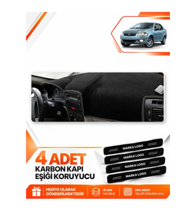 FIAT SİENA (2005-2012) Uyumlu Ön Torpido Koruma Kılıfı Halısı - Siyah